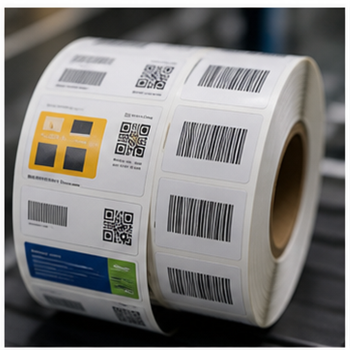 Coding labels with codes and variable data on rolls